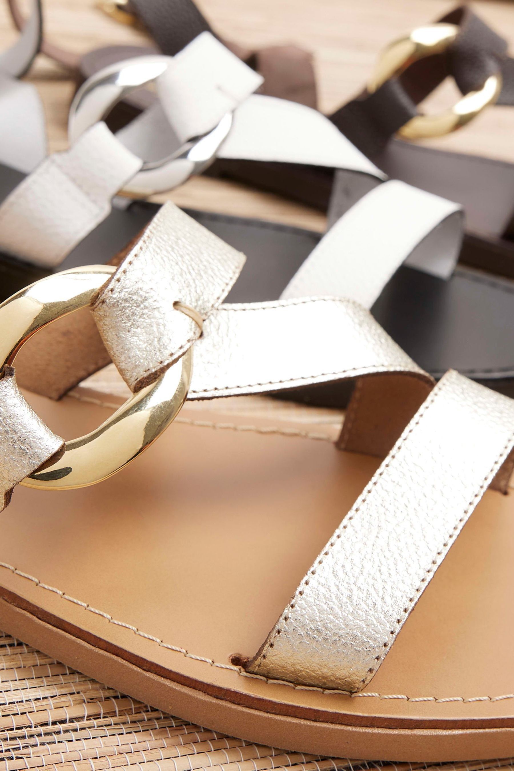 Buy River Island Gold Ring Detail Gladiator Sandals from the Next UK online shop