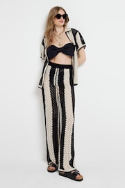 River Island Black Striped Crochet Trousers - Image 1 of 3