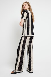 River Island Black Striped Crochet Trousers - Image 2 of 3