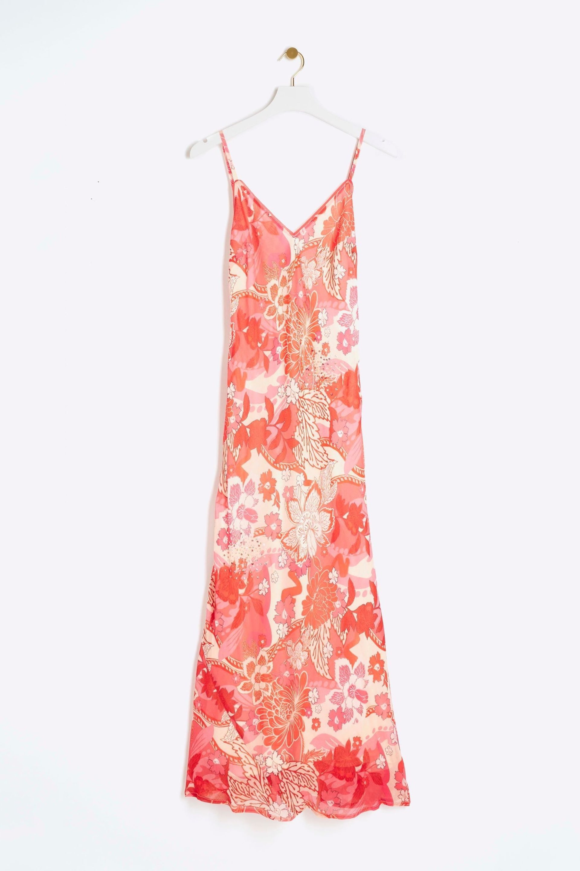 River Island Pink Embellished Leopard Print Slip Dress - Image 5 of 5
