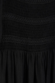 River Island Black Square Neck Shirred Midi Dress - Image 4 of 4