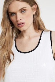 River Island White Sequin Tipped Tank Top - Image 3 of 4