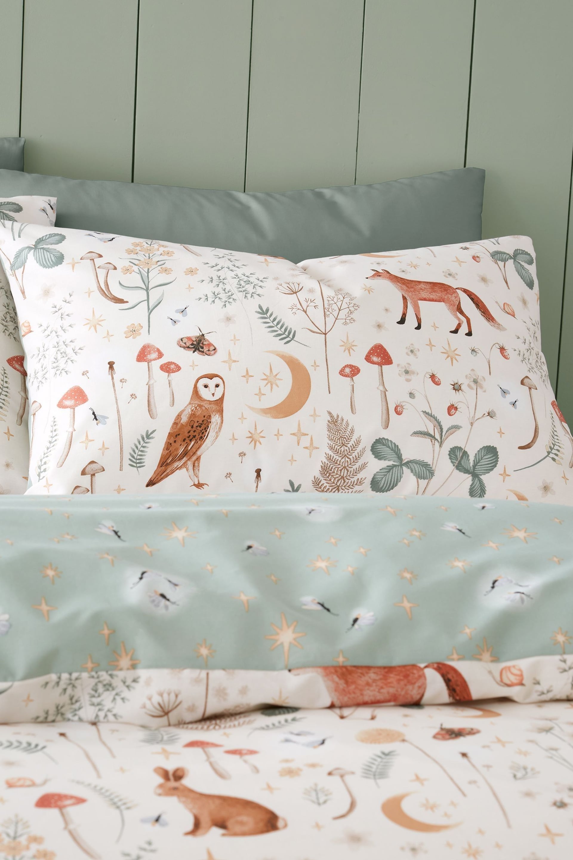 Catherine Lansfield Natural Enchanted Twilight Animals Print Duvet Cover Set - Image 3 of 5