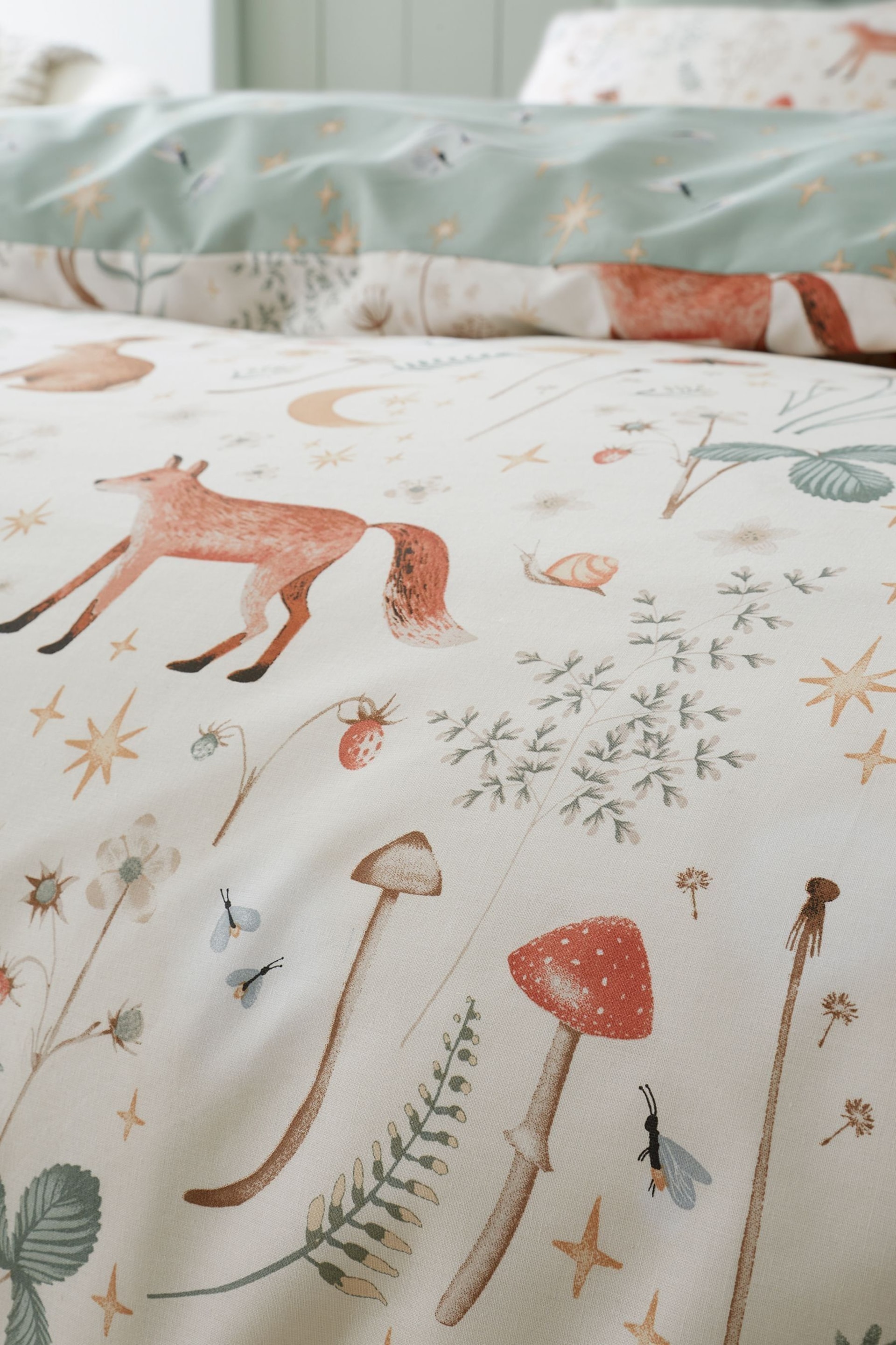 Catherine Lansfield Natural Enchanted Twilight Animals Print Duvet Cover Set - Image 5 of 5