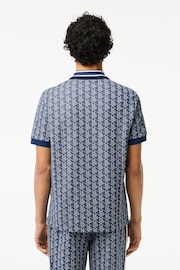 Lacoste Blue Monogram Polo Shirt - Image 2 of 6