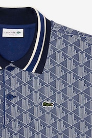 Lacoste Blue Monogram Polo Shirt - Image 6 of 6