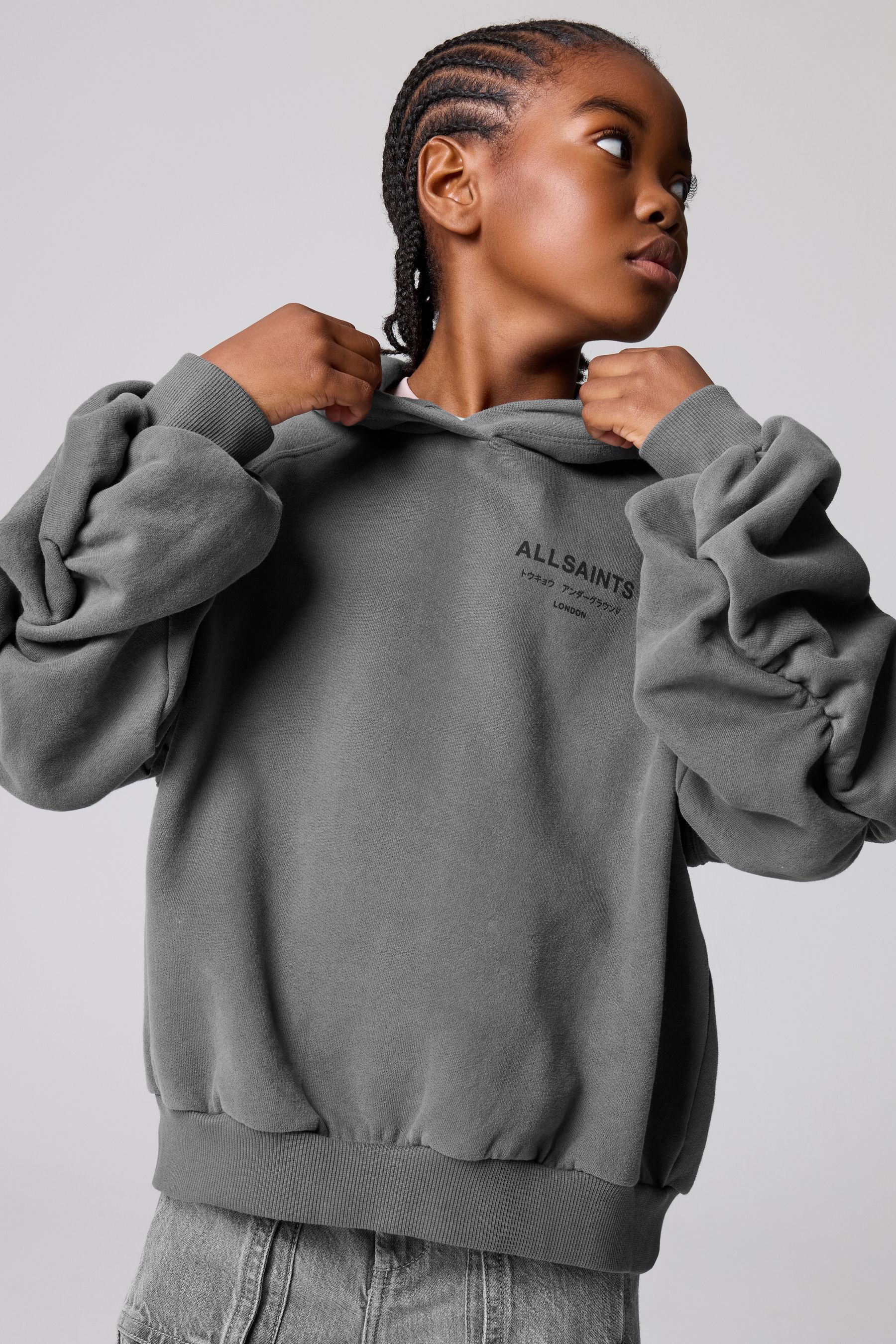 Buy smALLSAINTS Charcoal Grey Oversized Girls Dana Zip Hoodie from the Next UK online shop