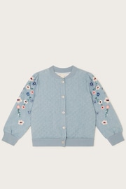 Monsoon Blue Chambray Embroidered Bomber Jacket - Image 1 of 3