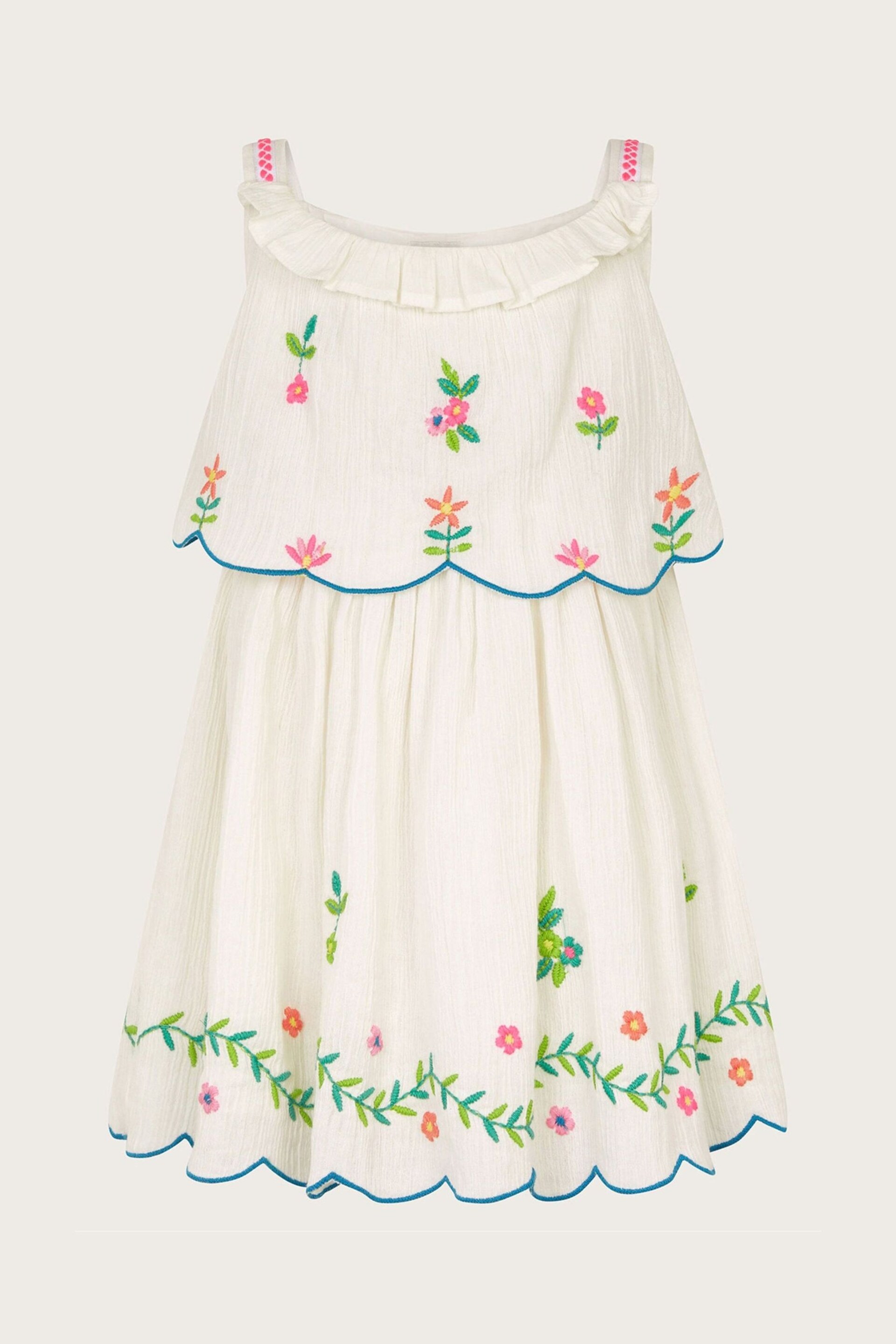 Monsoon White Floral Embroidered Baby Dress - Image 1 of 2
