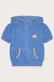 Monsoon Blue Towelling Short Sleeve Hoodie - Image 2 of 4