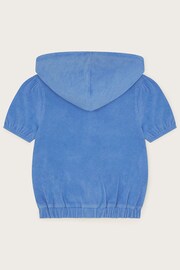 Monsoon Blue Towelling Short Sleeve Hoodie - Image 3 of 4