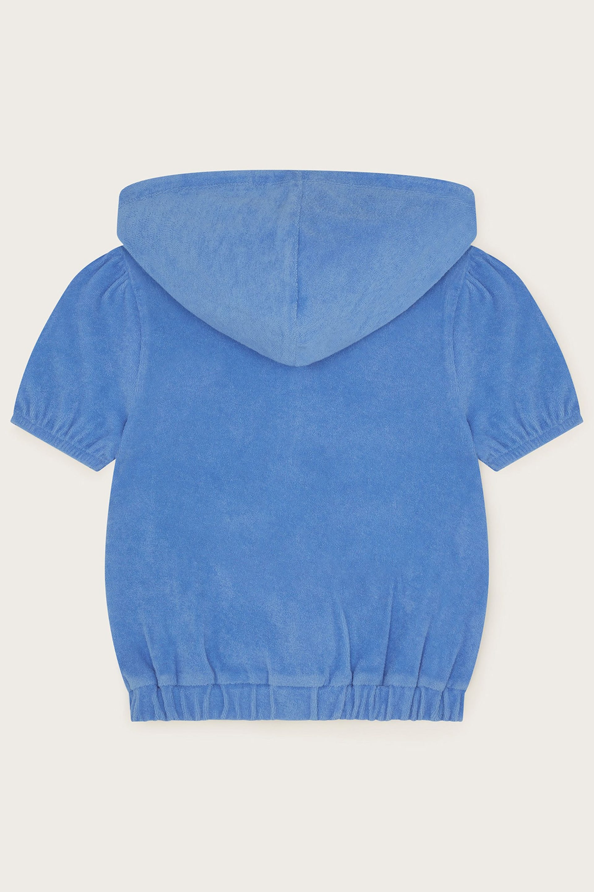 Monsoon Blue Towelling Short Sleeve Hoodie - Image 3 of 4