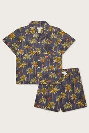 Monsoon Blue Monkey Print Shirt and Shorts Set - Image 1 of 3