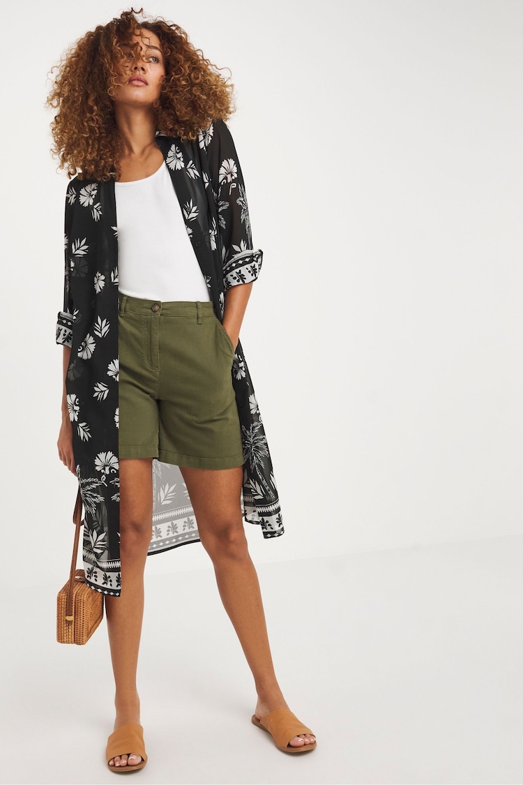 JD Williams Printed Longline Shirt With Side Splits - Imagen 1 de 4