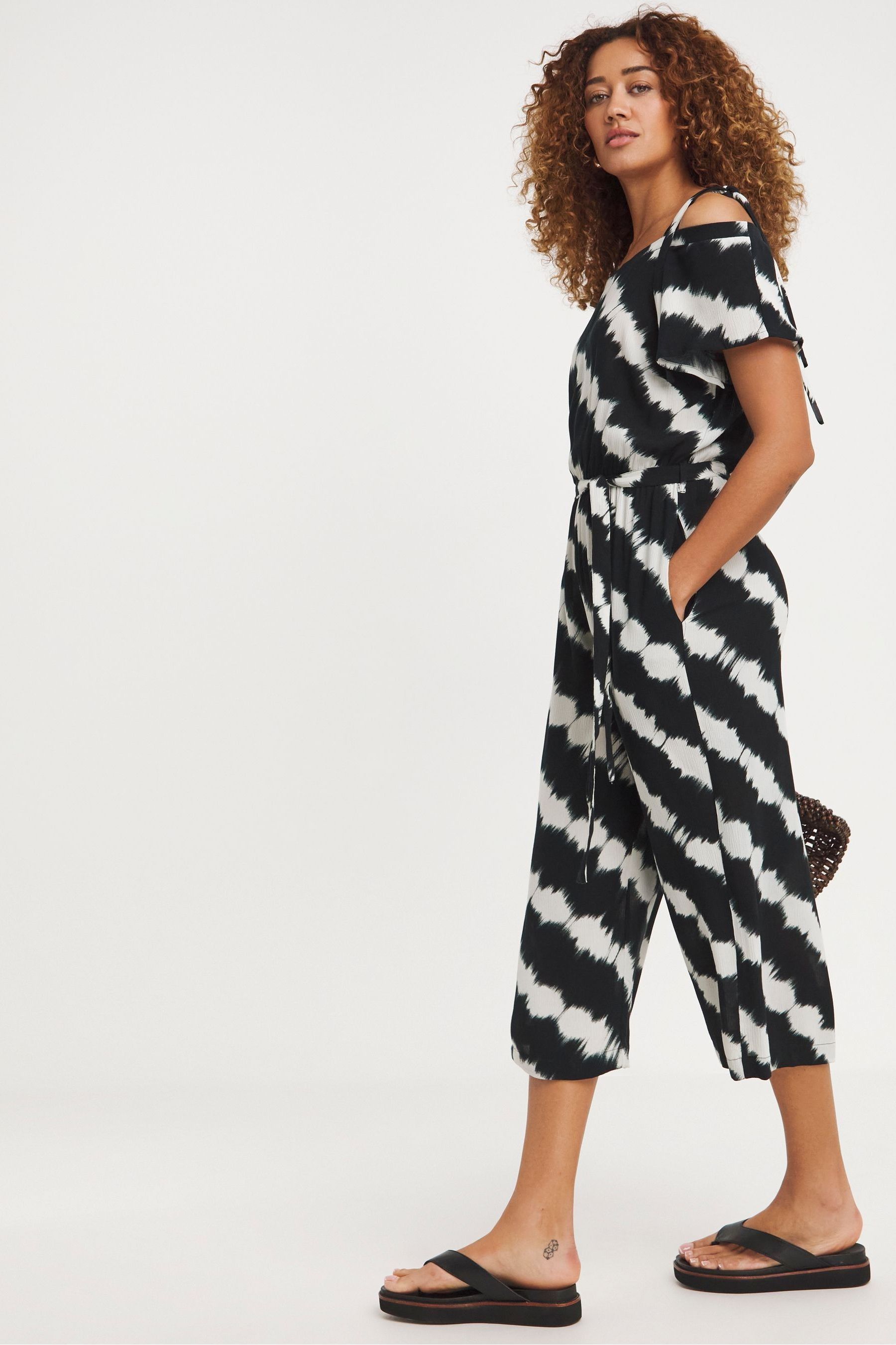 Buy JD Williams Black Printed Crinkle Tie Strap Jumpsuit from Next Slovenia