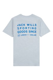 Jack Wills Boys Blue Distort Slub 100% Cotton T-Shirt - Image 2 of 4