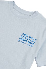 Jack Wills Boys Blue Distort Slub T-Shirt - Image 3 of 4