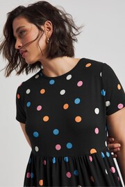 Simply Be Black Spot Print Supersoft Pocket Midi Dress - Image 4 of 4