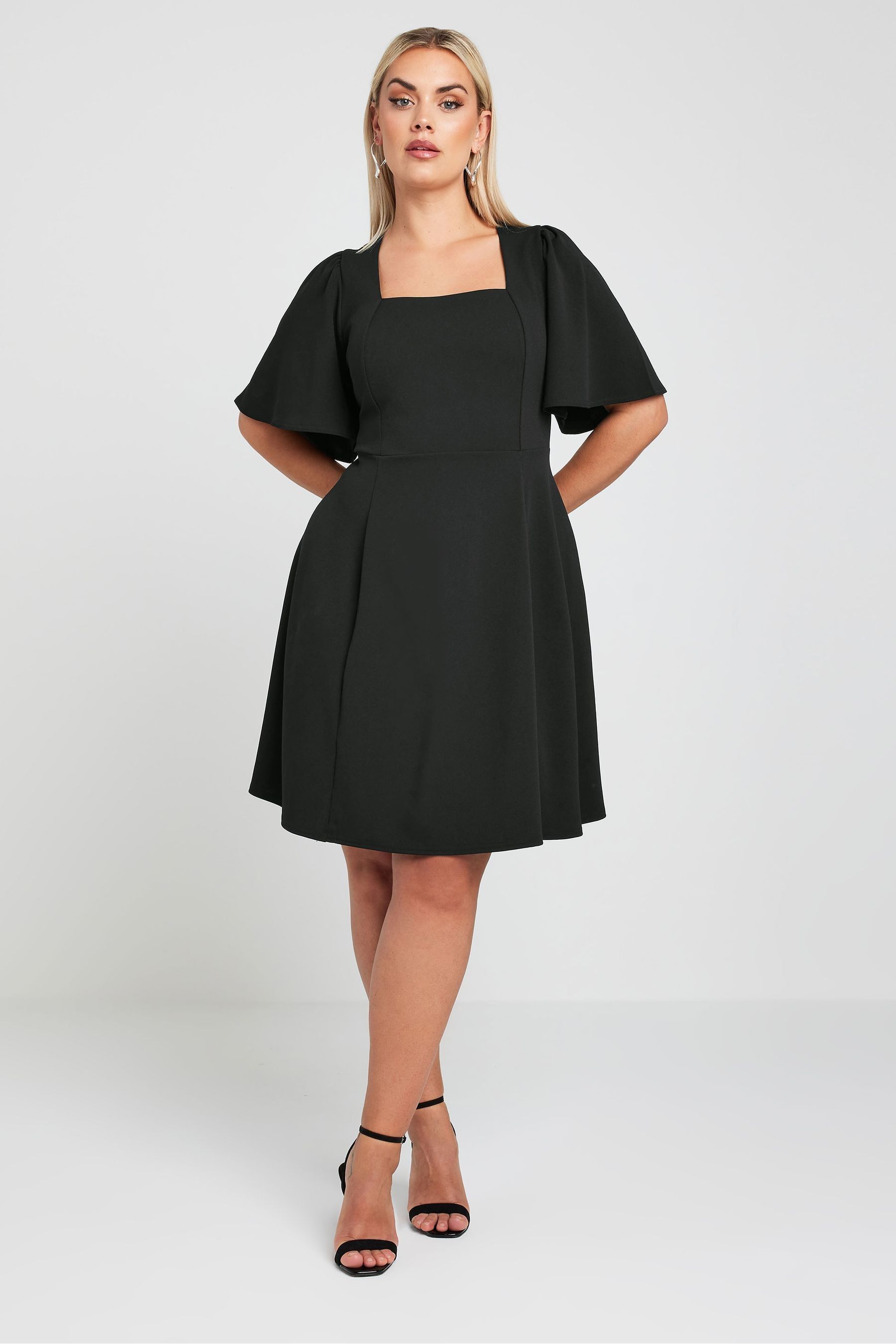 Buy Yours Curve Black LIMITED COLLECTION Curve Black Angel Sleeve Mini Dress from the Next UK online shop