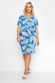 Yours Curve Blue Abstract Print Tunic Dress - Image 1 of 5