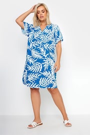 Yours Curve Blue Abstract Print Tunic Dress - Image 2 of 5