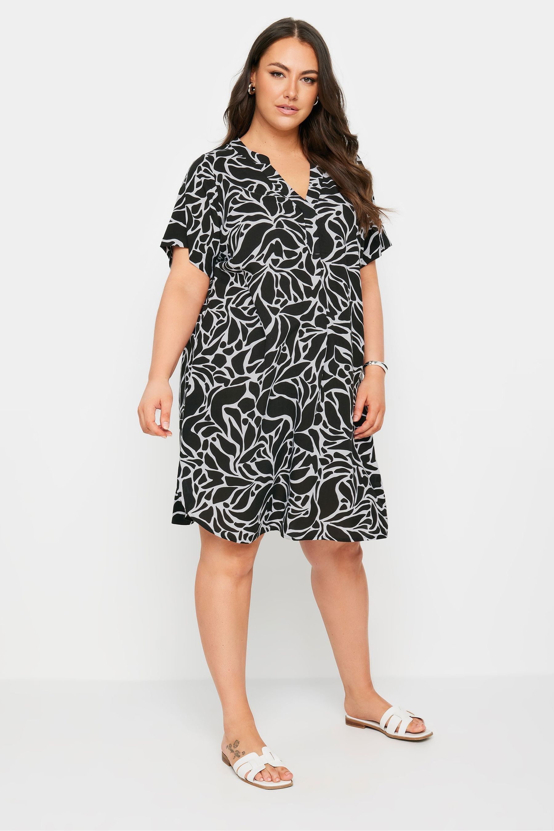 Buy Yours Curve Black Abstract Print Tunic Dress from the Next UK online shop