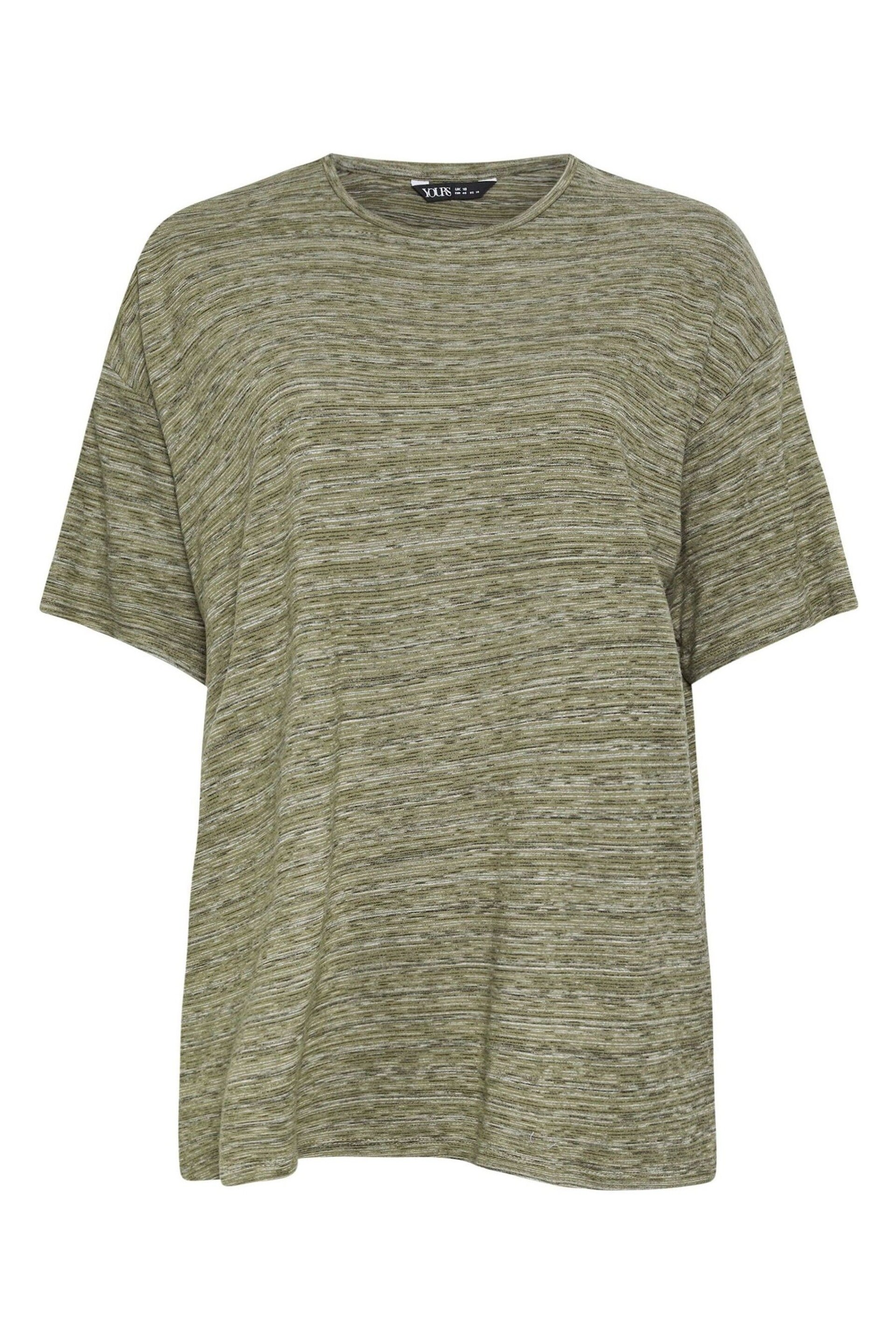 Yours Curve Green Oversized Striped Top - Image 5 of 5