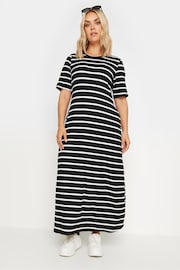 Yours Curve Black Stripe Ribbed Maxi Dress - Image 2 of 5