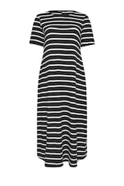 Yours Curve Black Stripe Ribbed Maxi Dress - Image 5 of 5