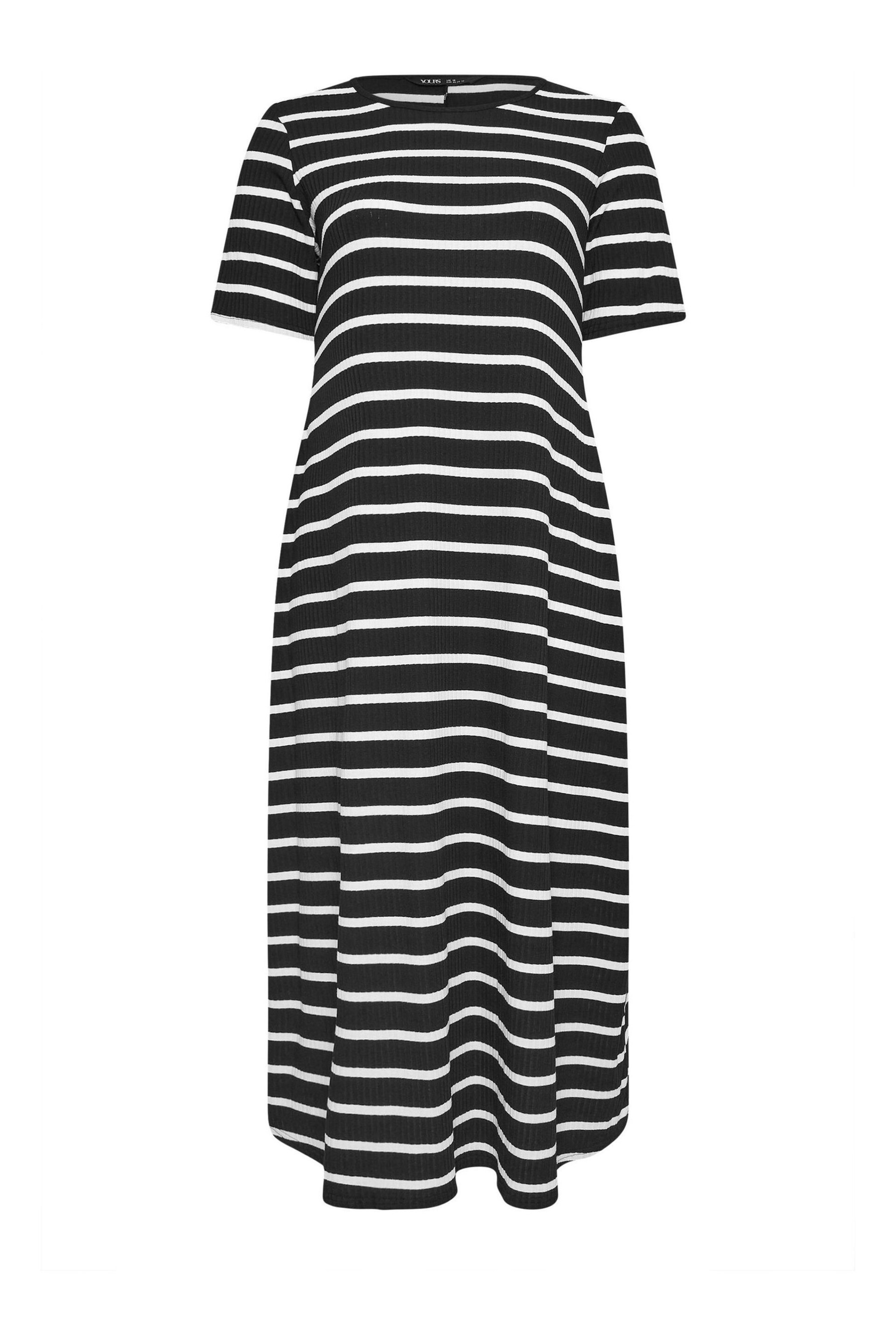 Yours Curve Black Stripe Ribbed Maxi Dress - Image 5 of 5