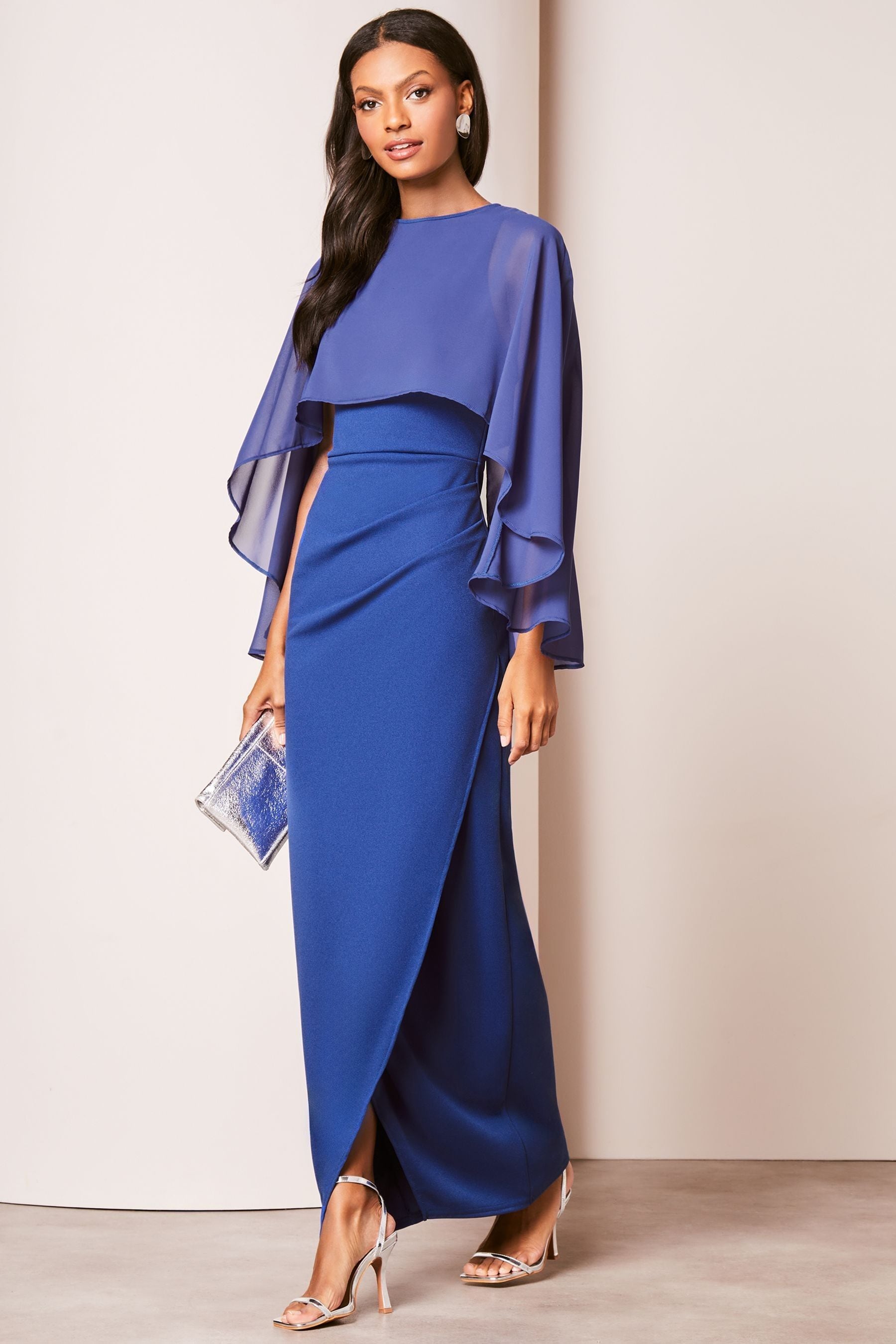 Cape maxi dress uk outlet