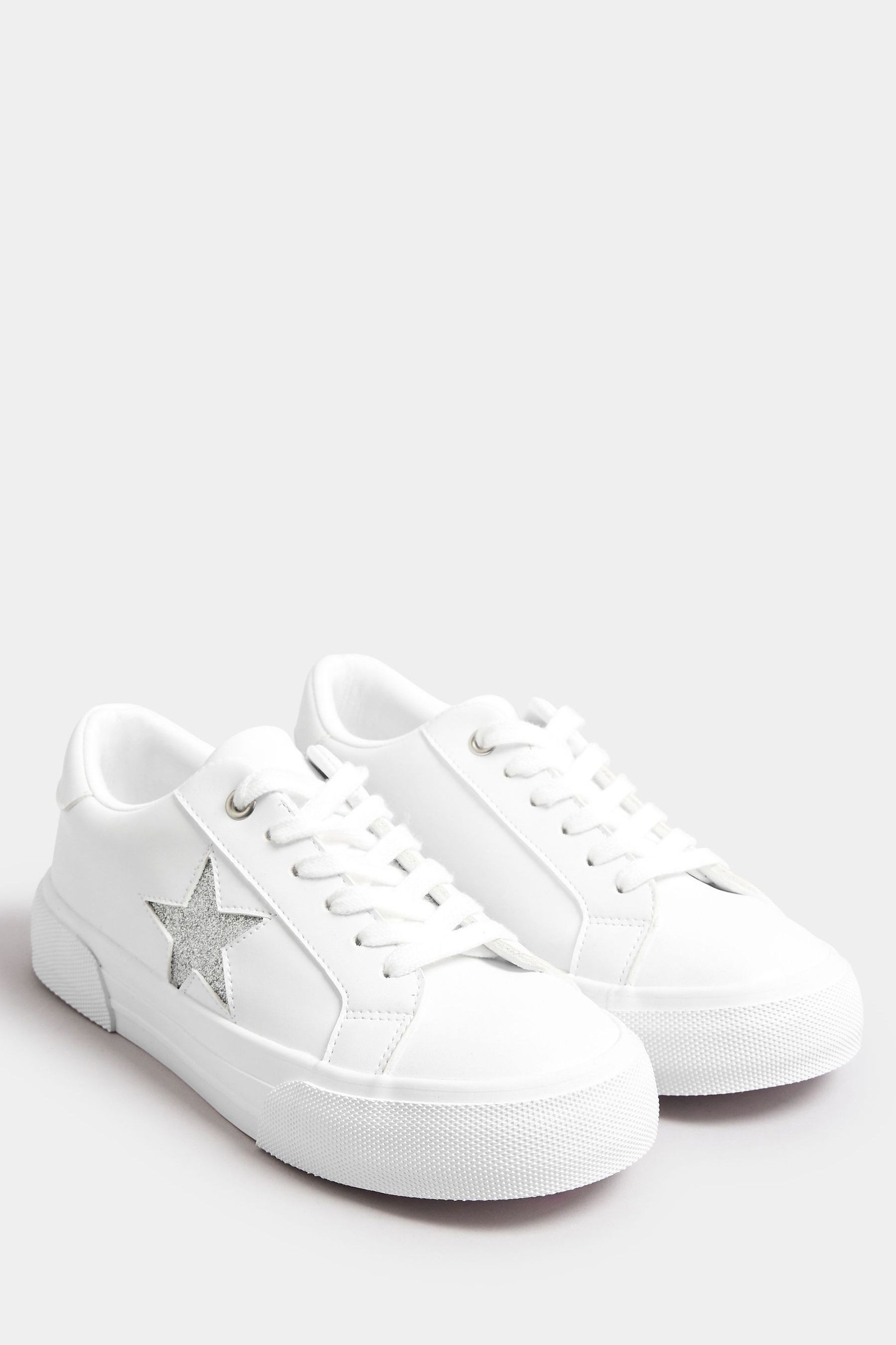 Buy Yours Curve White Extra Wide Fit Star Trainers from Next Canada