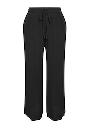 Yours Curve Black Abstract Print Crinkle Drawstring Trousers - Image 5 of 5