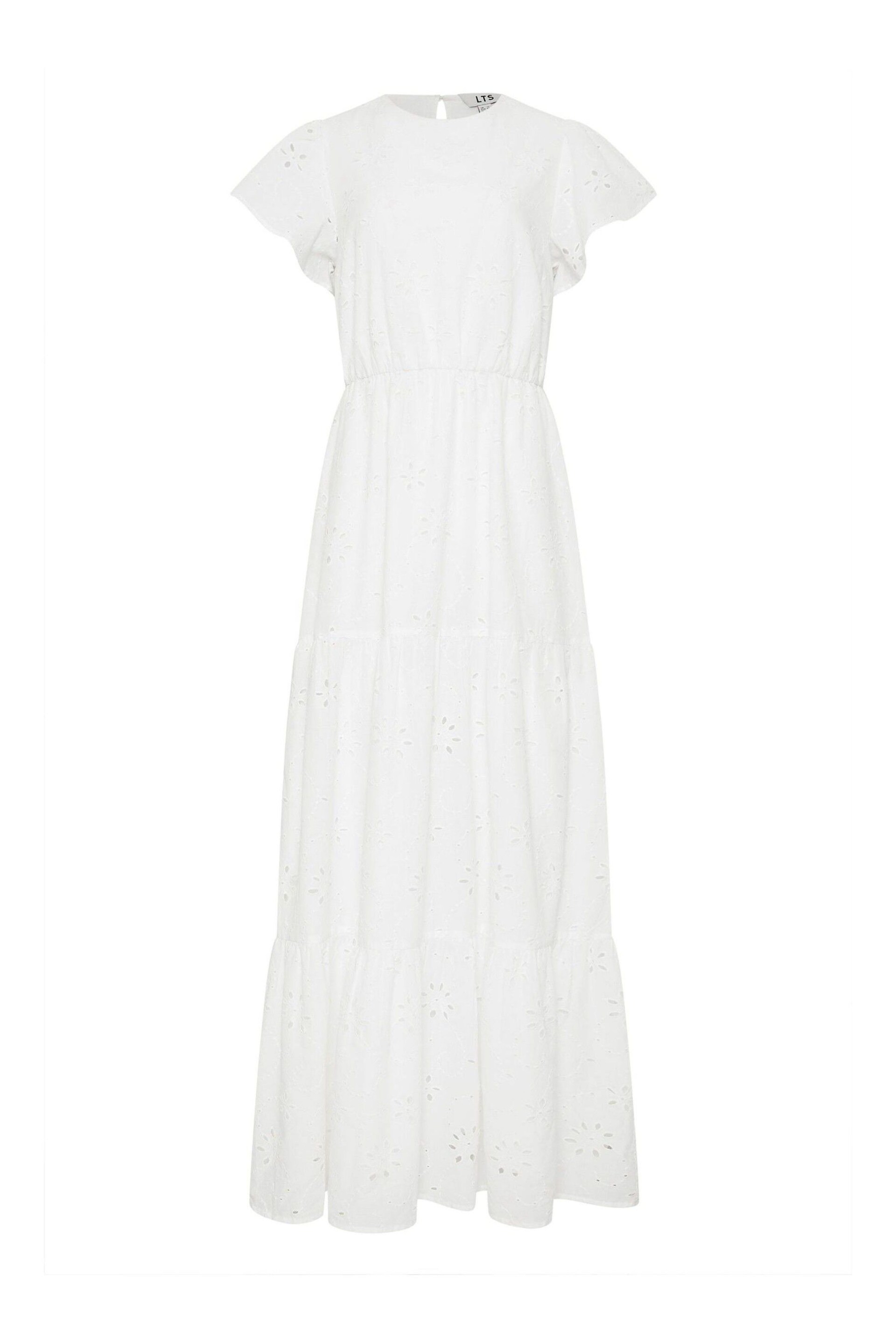 Long Tall Sally White Flutter Sleeve Tiered Dress - Image 5 of 5