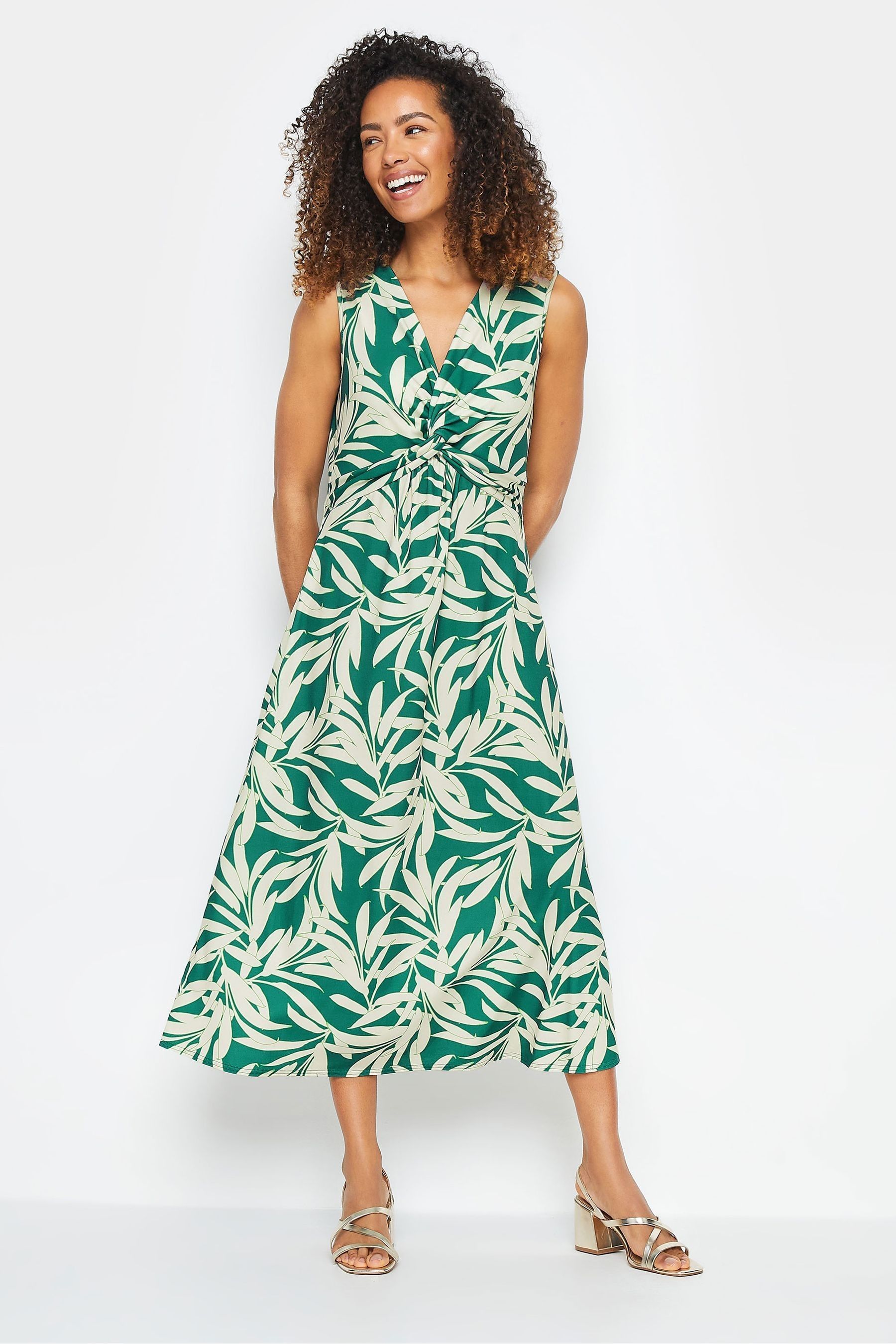 Buy M Co Green Tropical Leaf Print Twist Front Maxi Dress from Next Germany