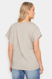 Long Tall Sally Natural LTS Tall Stone Brown Draped Front T-Shirt - Image 4 of 6