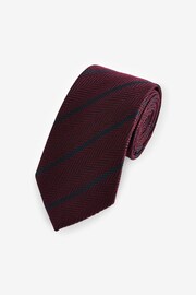 Burgundy Red Stripe Pattern Tie - Image 1 of 3