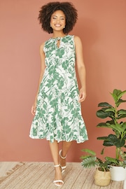 Mela Green Floral Relaxed Sleeveless Midi Dress - Image 2 of 5
