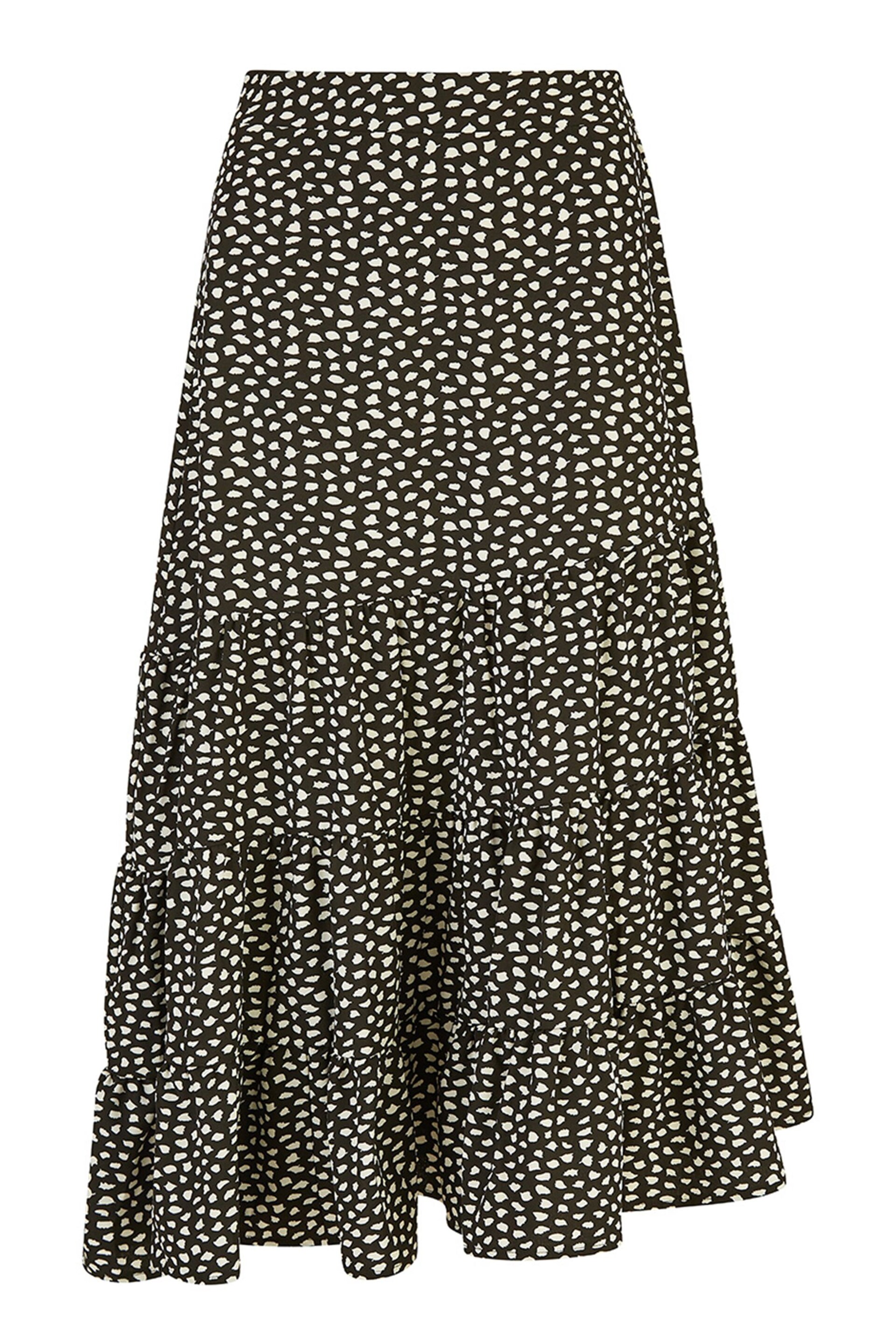 Mela Black Dalmatian Print Midi Skirt - Image 4 of 4