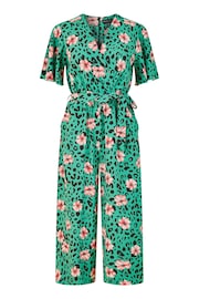 Mela Green Animal Print Jumpsuit With Angel Sleeves - Image 5 of 5