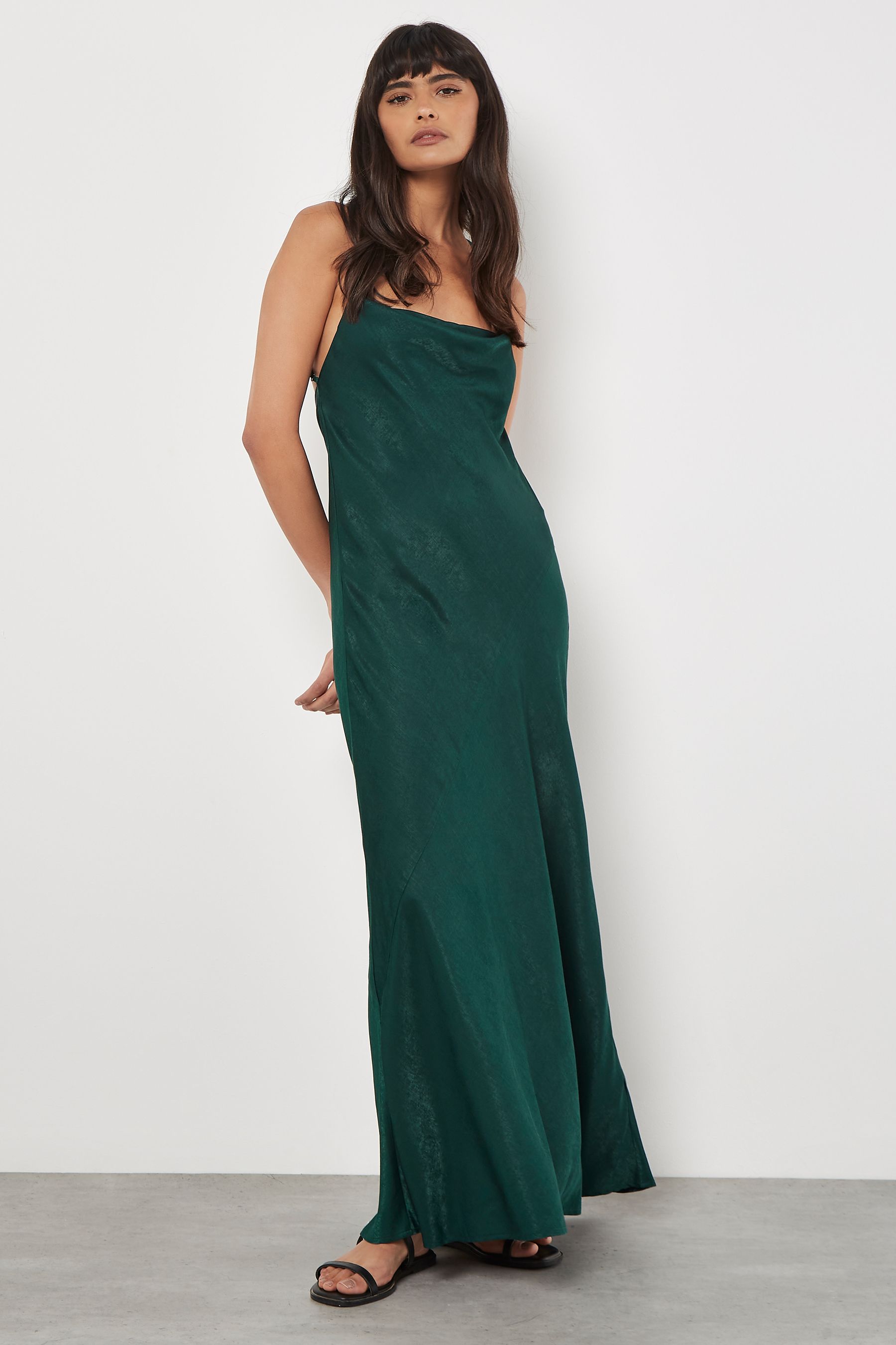 Buy Apricot Green Backless Satin Slub Maxi Dress from Next Hong Kong