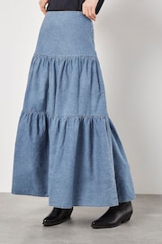 Apricot Blue Tiered Denim Skirt - Image 3 of 5