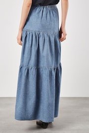 Apricot Blue Tiered Denim Skirt - Image 4 of 5