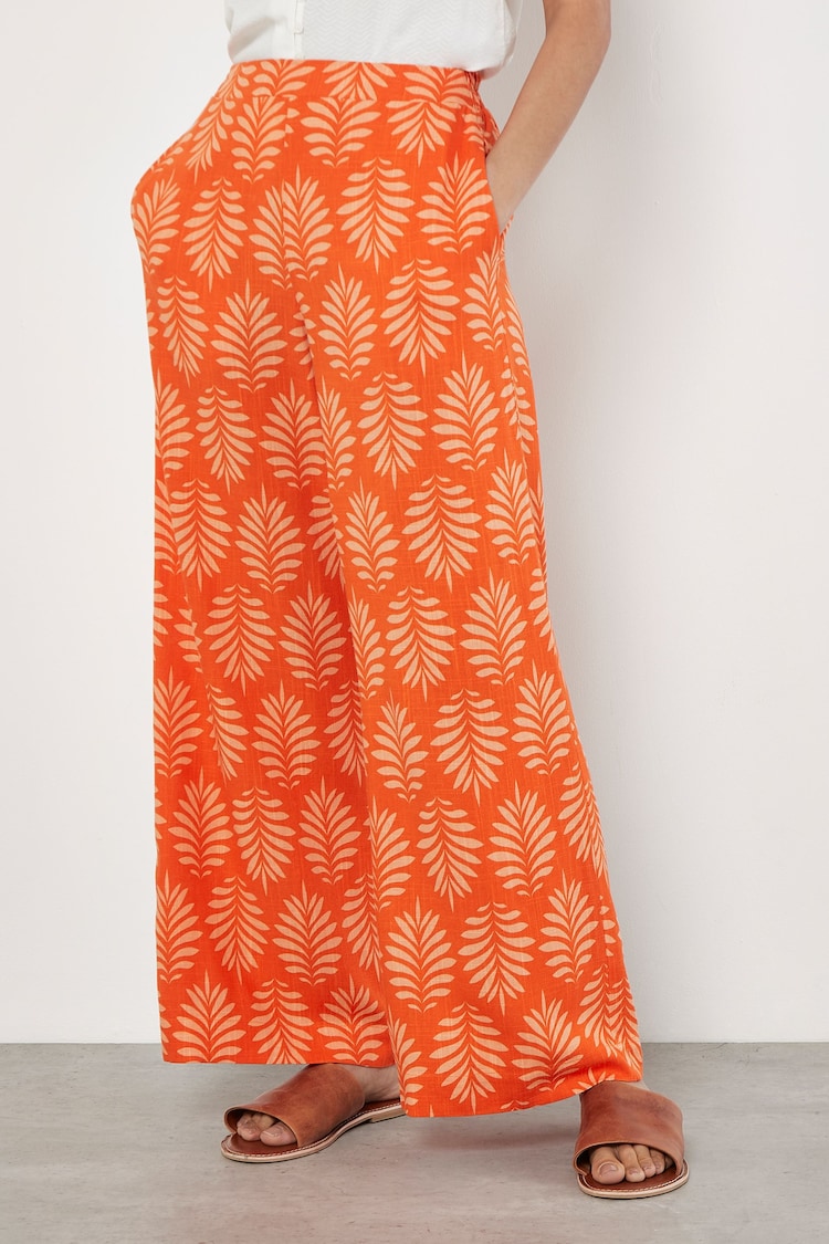 Apricot Orange Matisse Geo Palazzo Trousers - Image 1 of 5