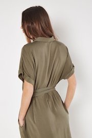 Apricot Green Batwing Midi Shirt Dress - Image 3 of 4