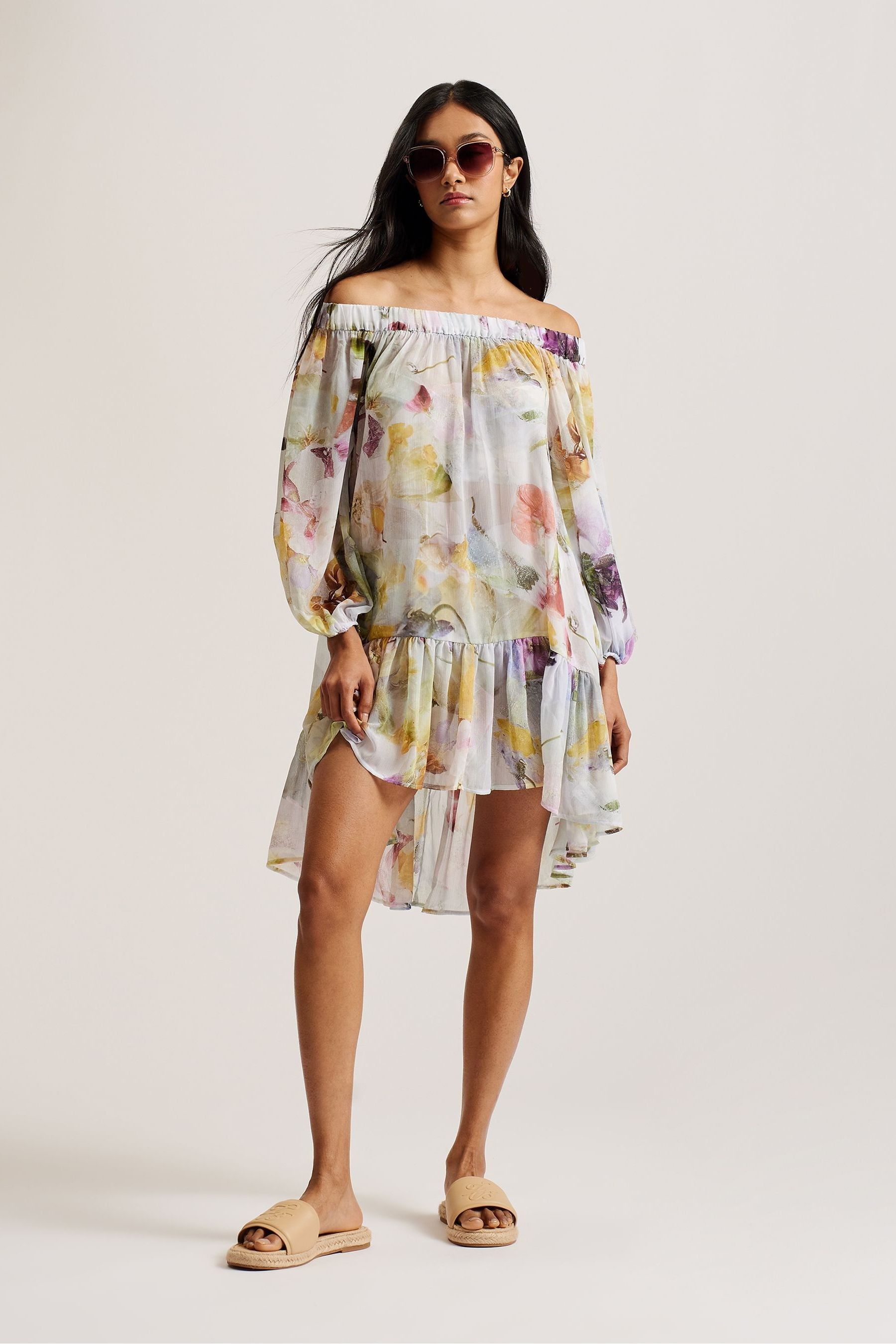 Buy Ted Baker Multi Dashan Off The Shoulder Dress from Next Luxembourg
