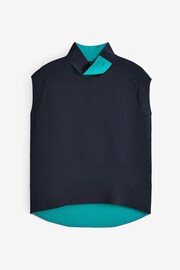 Ted Baker Blue Kaedee Knit Twisted Neck Easy Fit Top - Image 5 of 7
