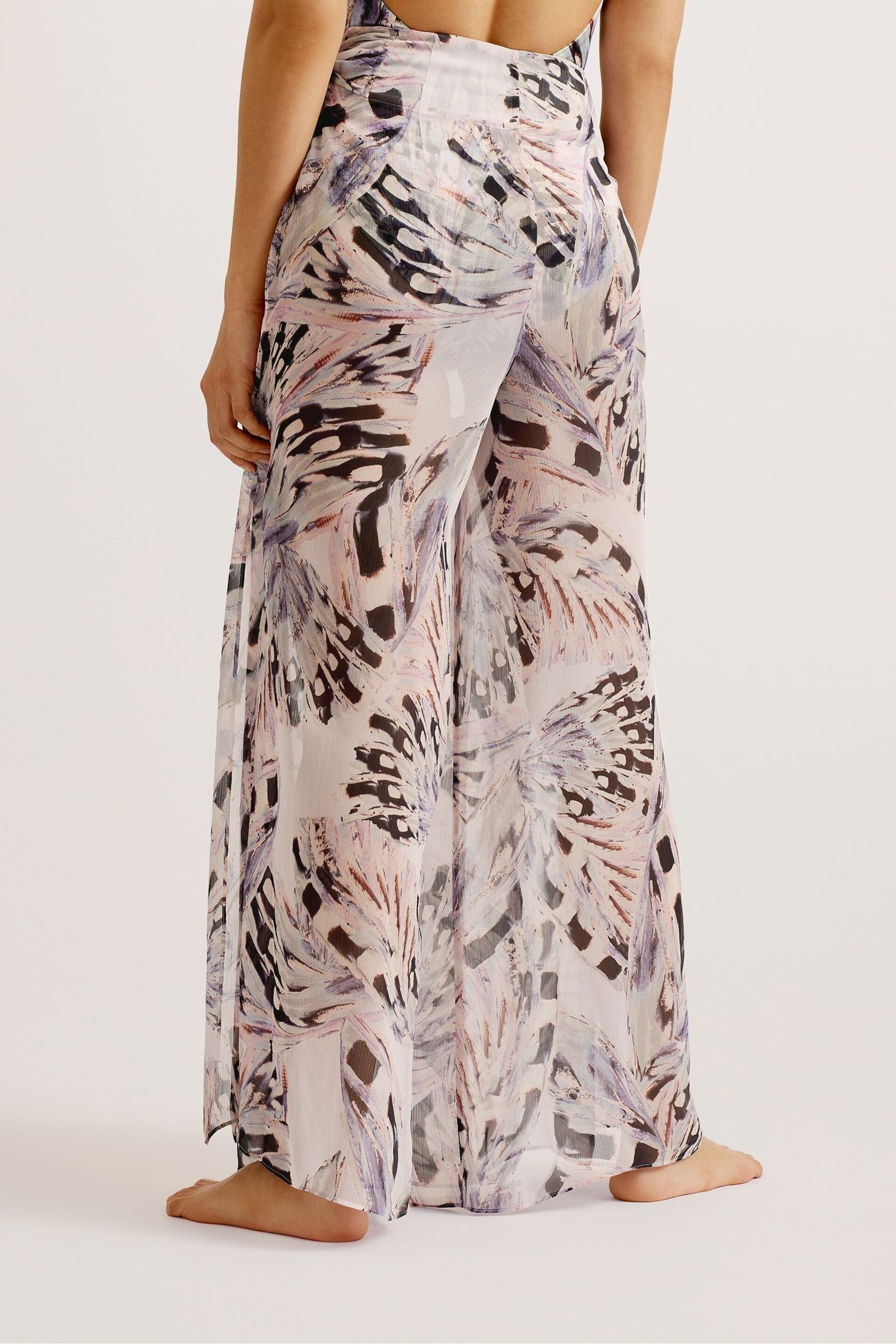 Ted Baker Pink Belarh Wide Leg Beach Trousers - Image 3 of 6