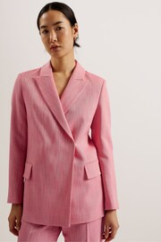 Ted Baker Pink Hiroko Oversized Double Breasted Blazer Coat - Image 2 of 6