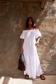 Ro&Zo White Off Shoulder Cheesecloth Dress - Image 2 of 7